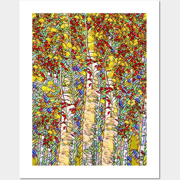 Birch Trees Stained Glass Wall Art by danieljanda